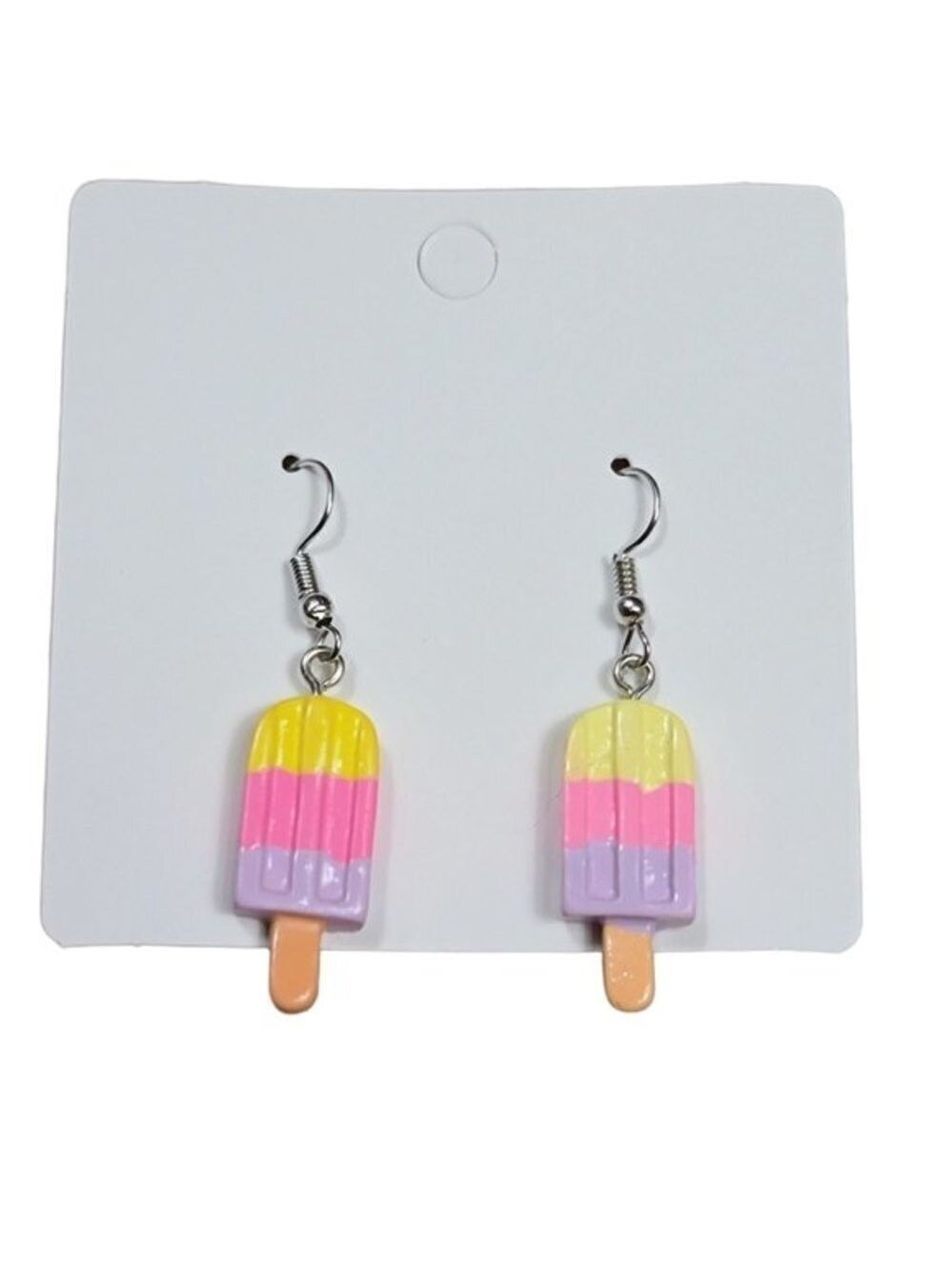 Popsicle Yellow Pink Purple Drop Down Earrings NEW